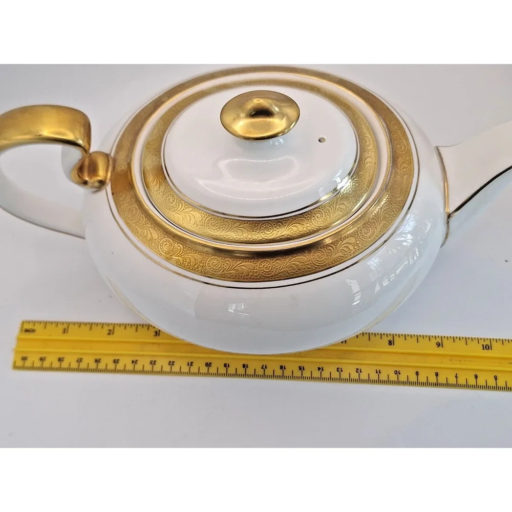 Vintage Aynsley Argosy 8360 Teapot England Bone China Heavy Gold Gilt Rare